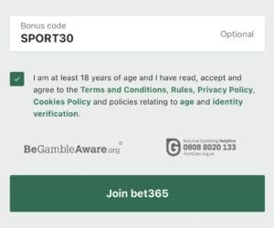 bet365 bonus code sport30